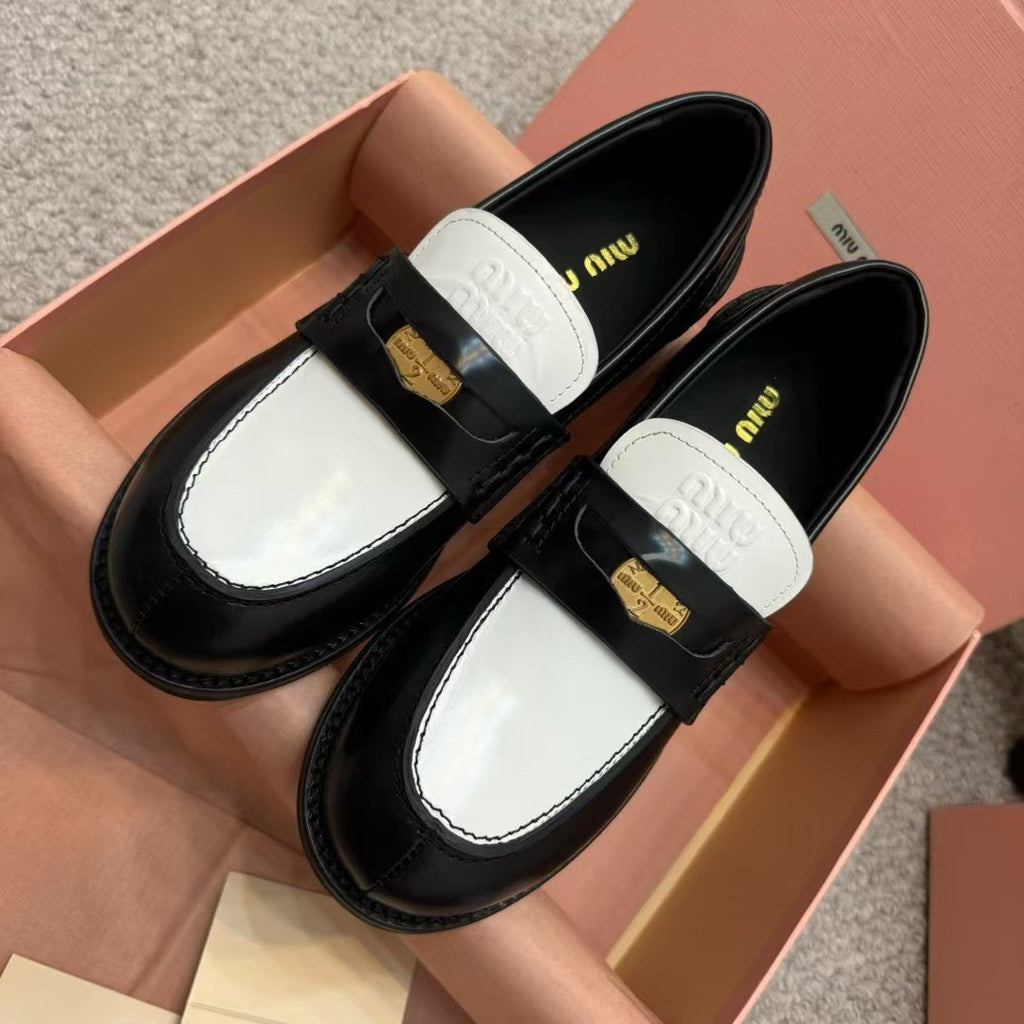 Black/White Penny Loafers
