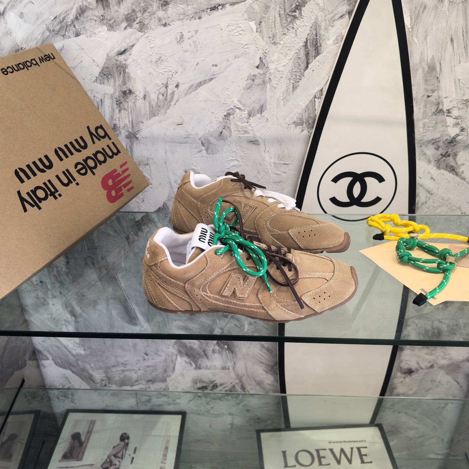 Ecru NxM 530 SL Suede Sneakers