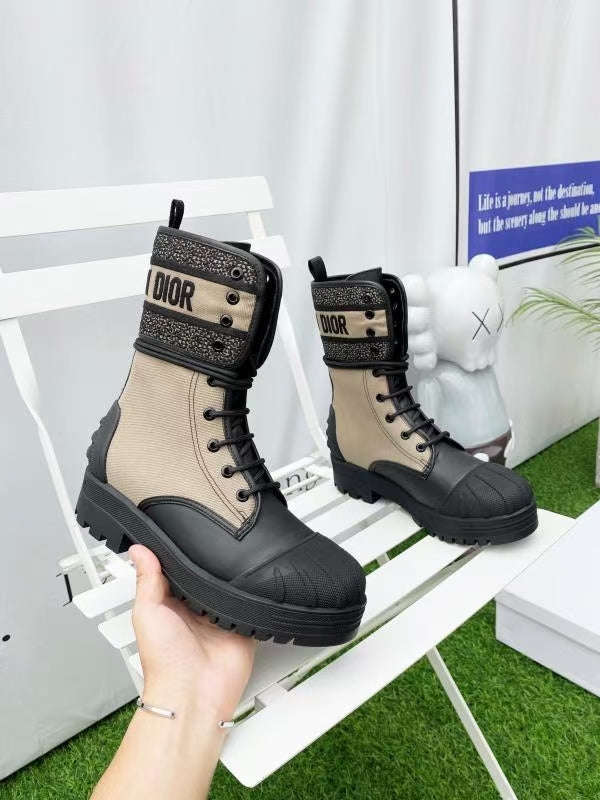 Taupe and Black DM ankle boot