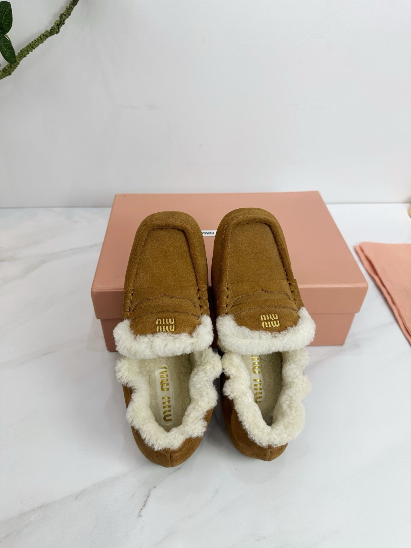 Cocoa Brown Ruches Suede Loafers