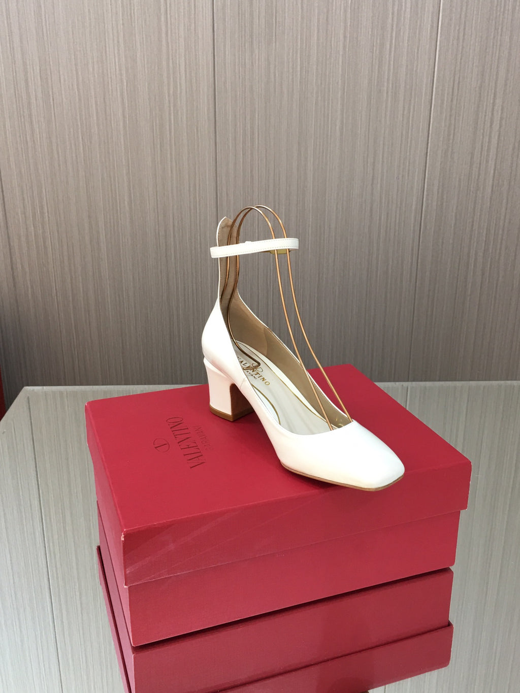 White TG 60mm Patent-Leather Pumps