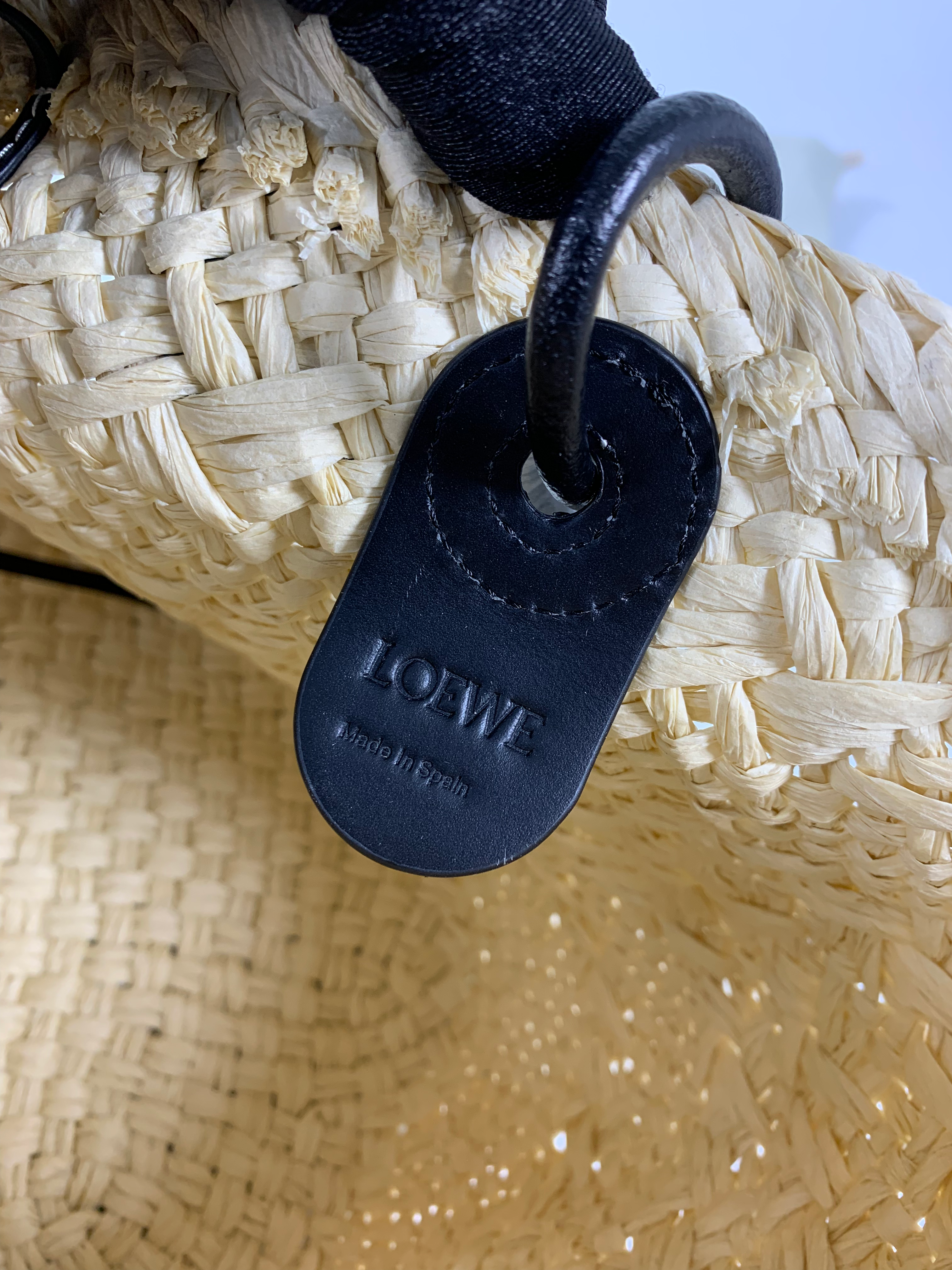 Natural/Black Medium Anagram Basket Bag