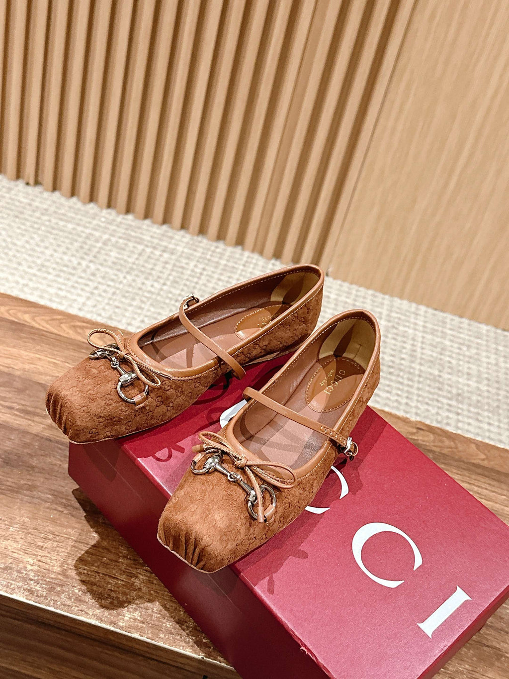 Light Brown Horsebit Ballet Flat