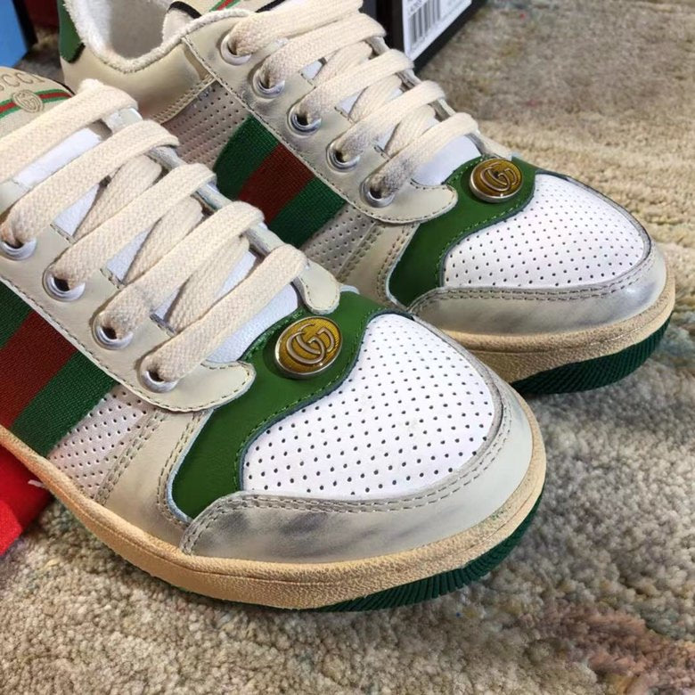 Women's off-white GS canvas-trimmed leather sneakers