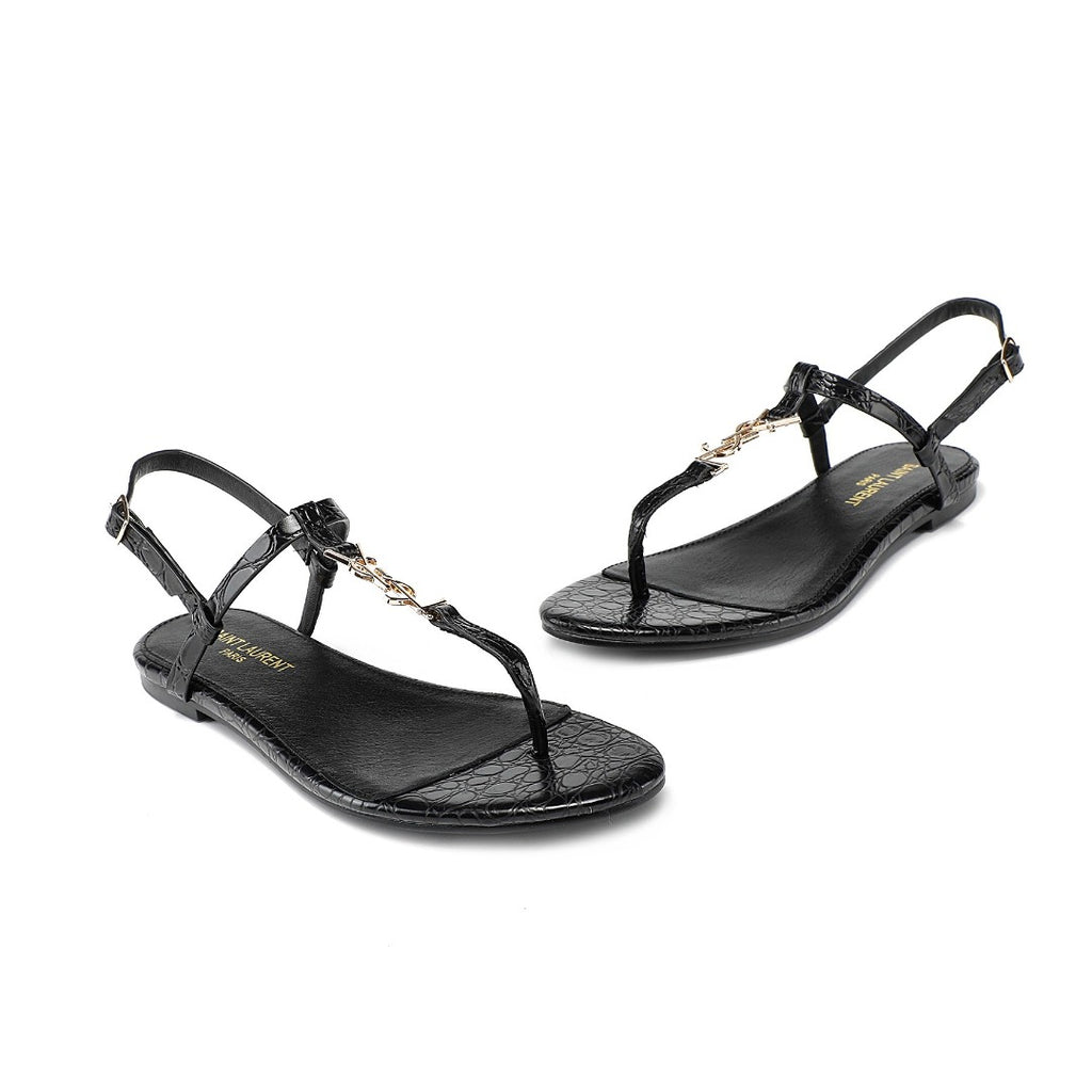 Black SC open-toe sandals