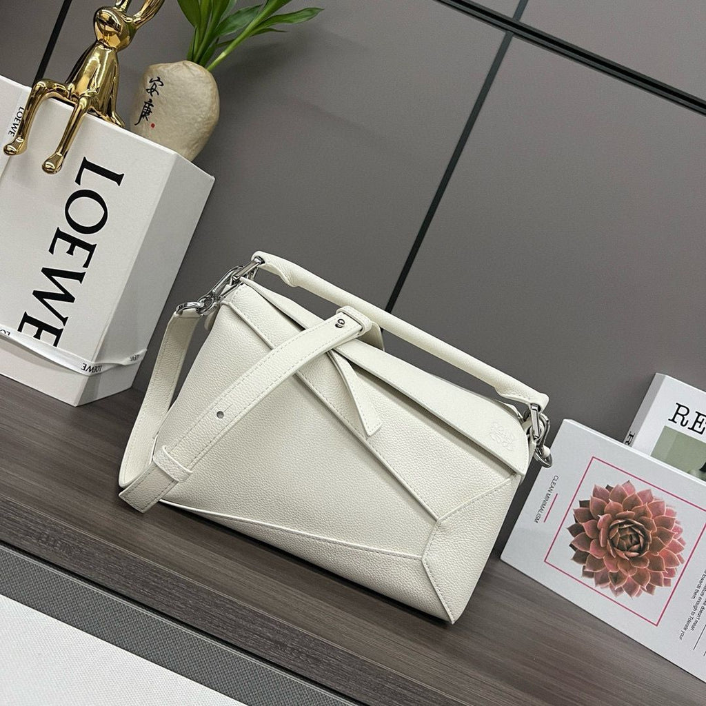 Soft White LP Small Leather Shoulder Bag