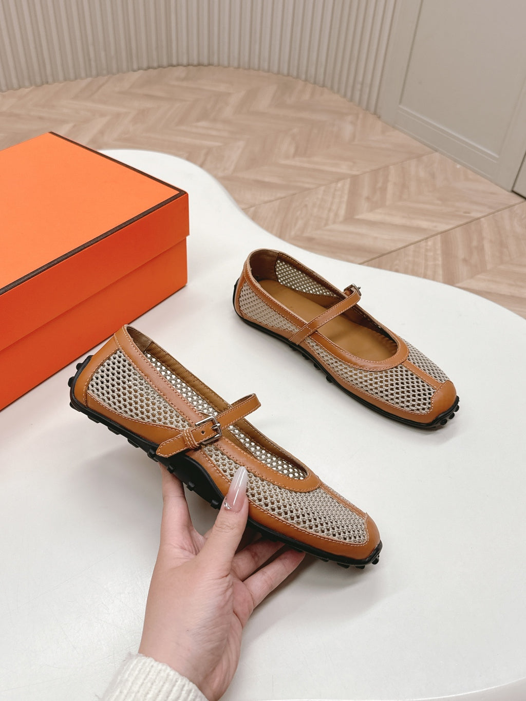 Beige Lin/Naturel Kichu Ballet Flat