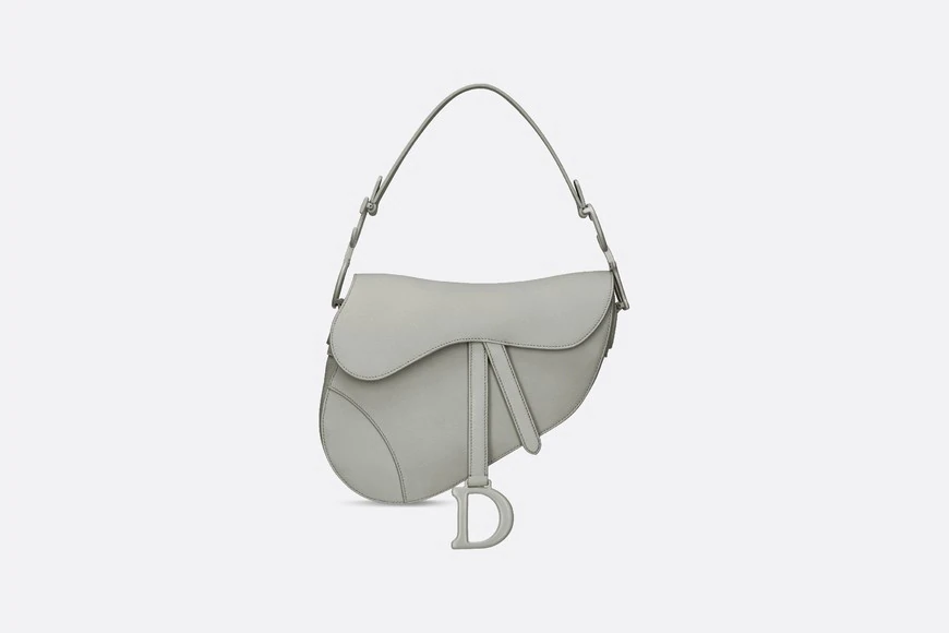 Gray stone DS matte calfskin bag
