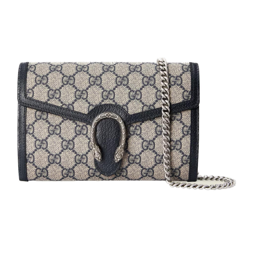 Beige & blue DG supreme chain wallet