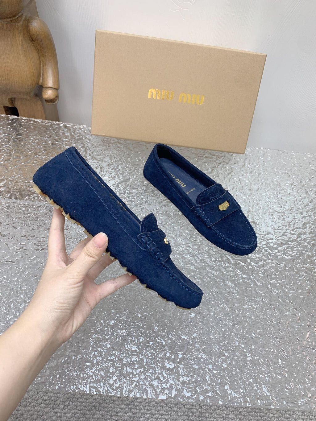 Navy Suede Driving Shoes