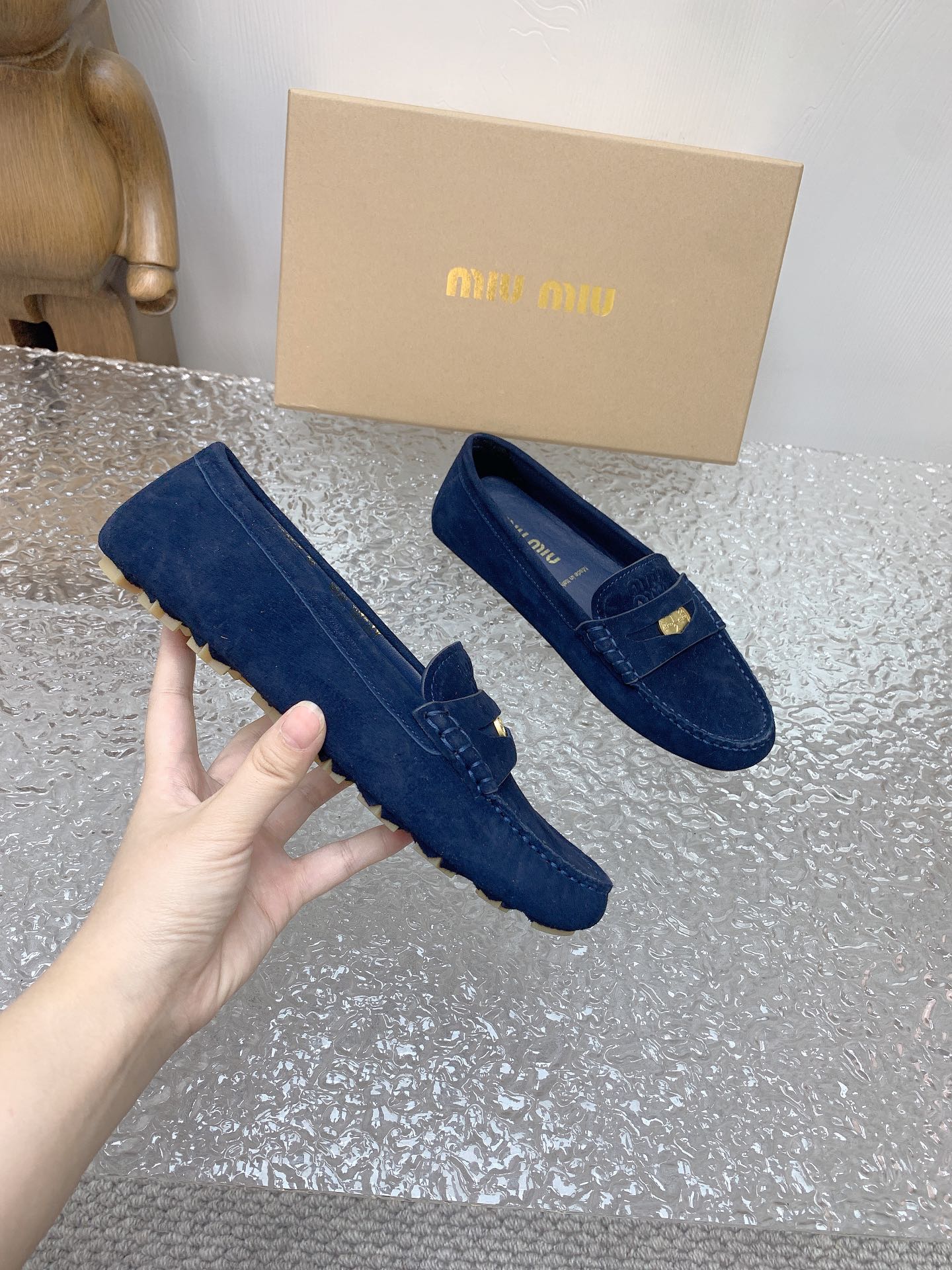 Navy Suede Driving Shoes