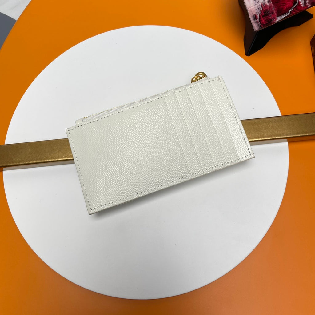 Cream YS Zippered Card Case