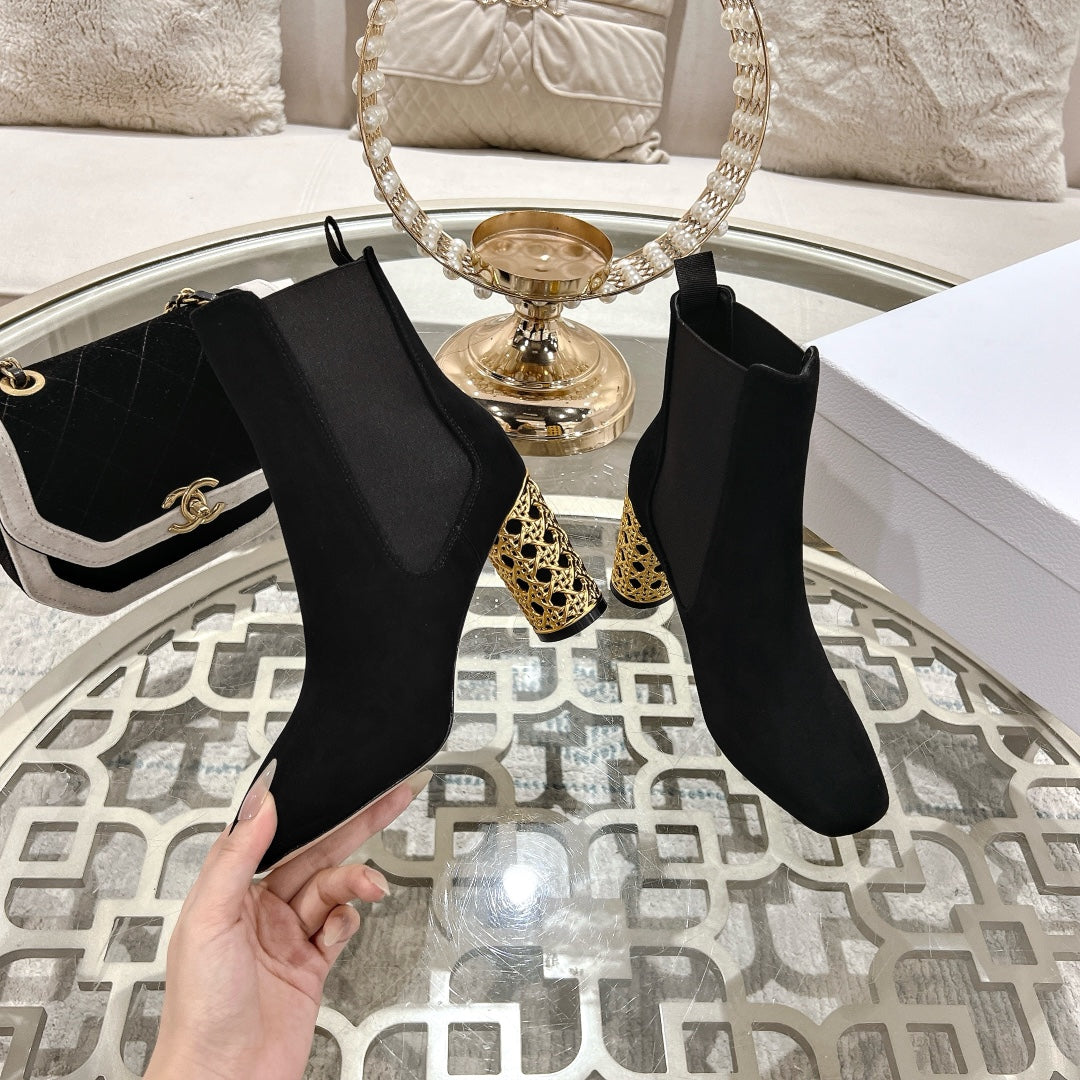 Black Icon Heeled Ankle Boot