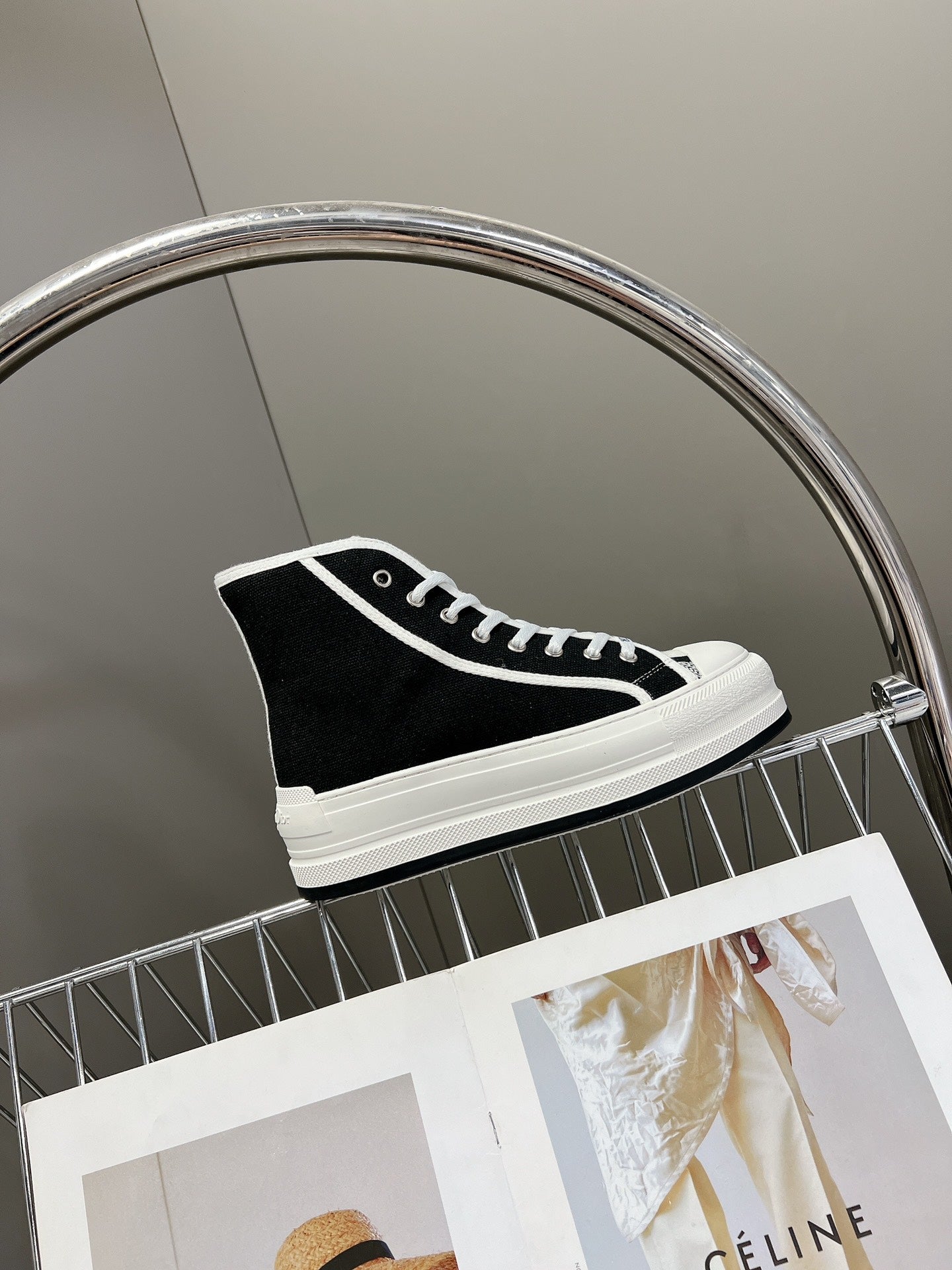 Black WD High-Top Platform Sneaker