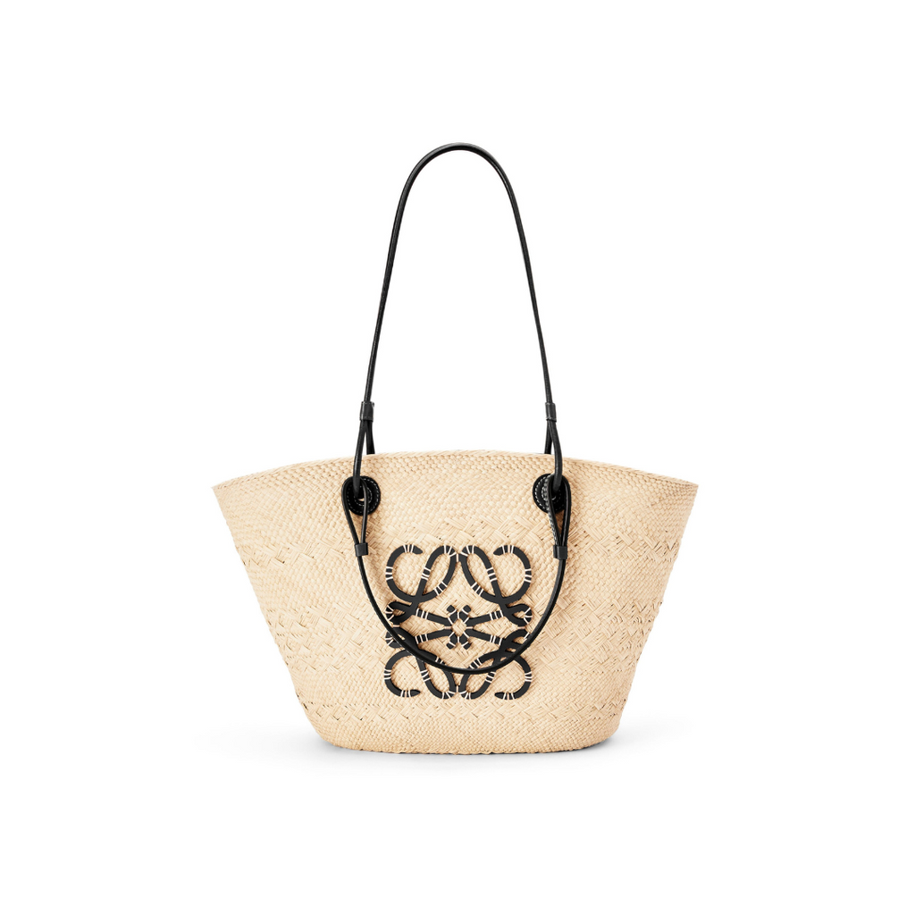 Natural/Black Medium Anagram Basket Bag