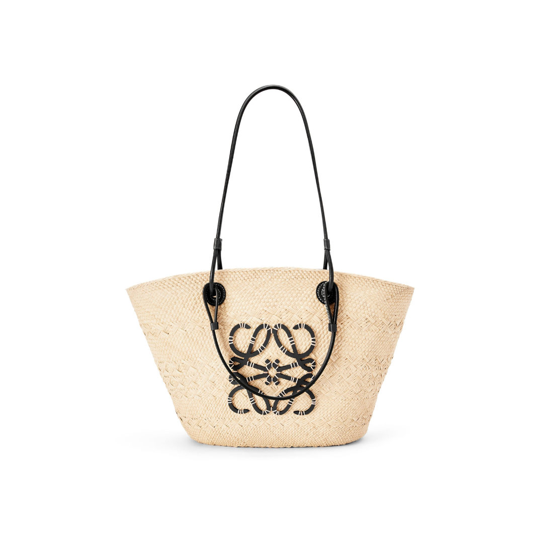 Natural/Black Medium Anagram Basket Bag