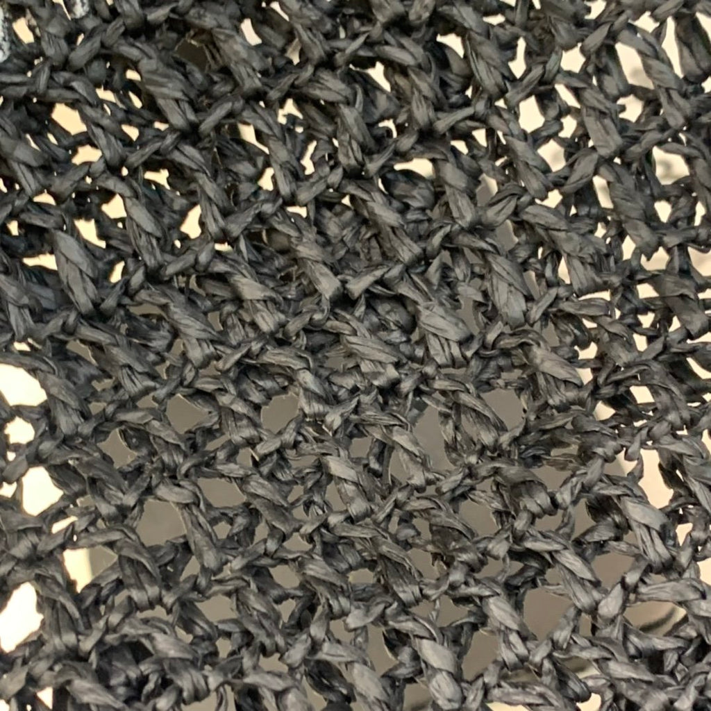 Black large raffia tote bag