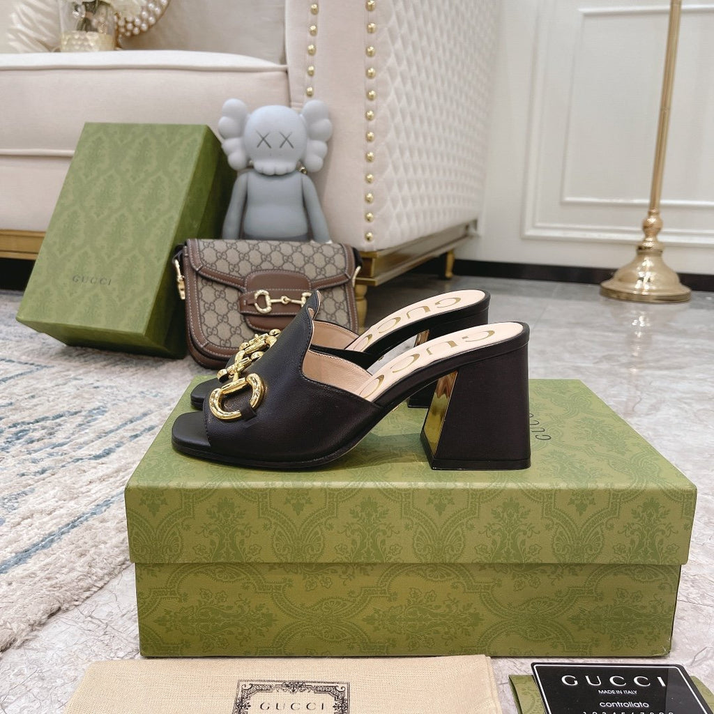 Black G slide sandal