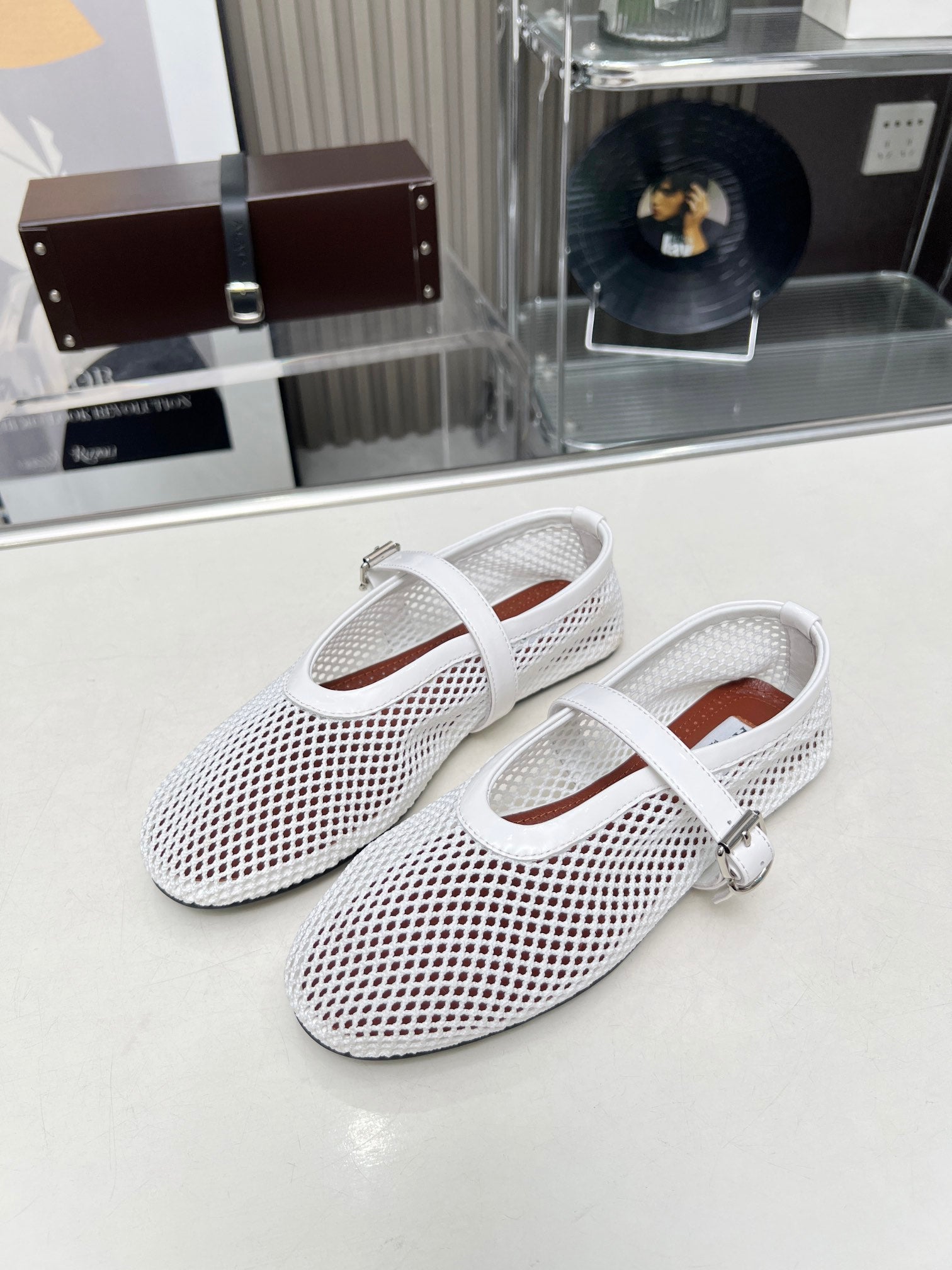 White AF Ballet Flats