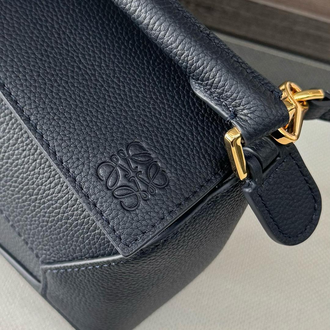 Deep Navy LP Mini Leather Shoulder Bag