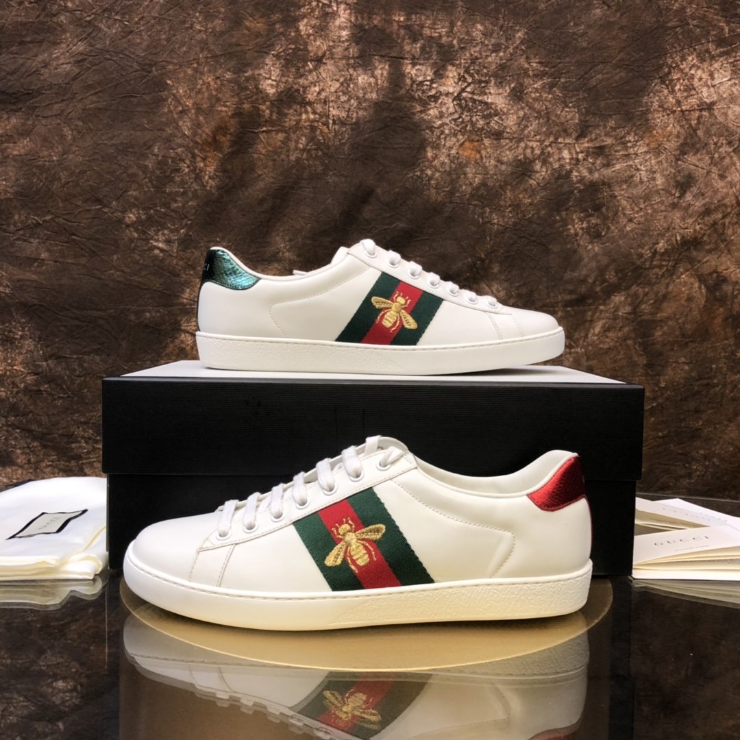 Women's Metallic heel GA embroidered leather sneakers