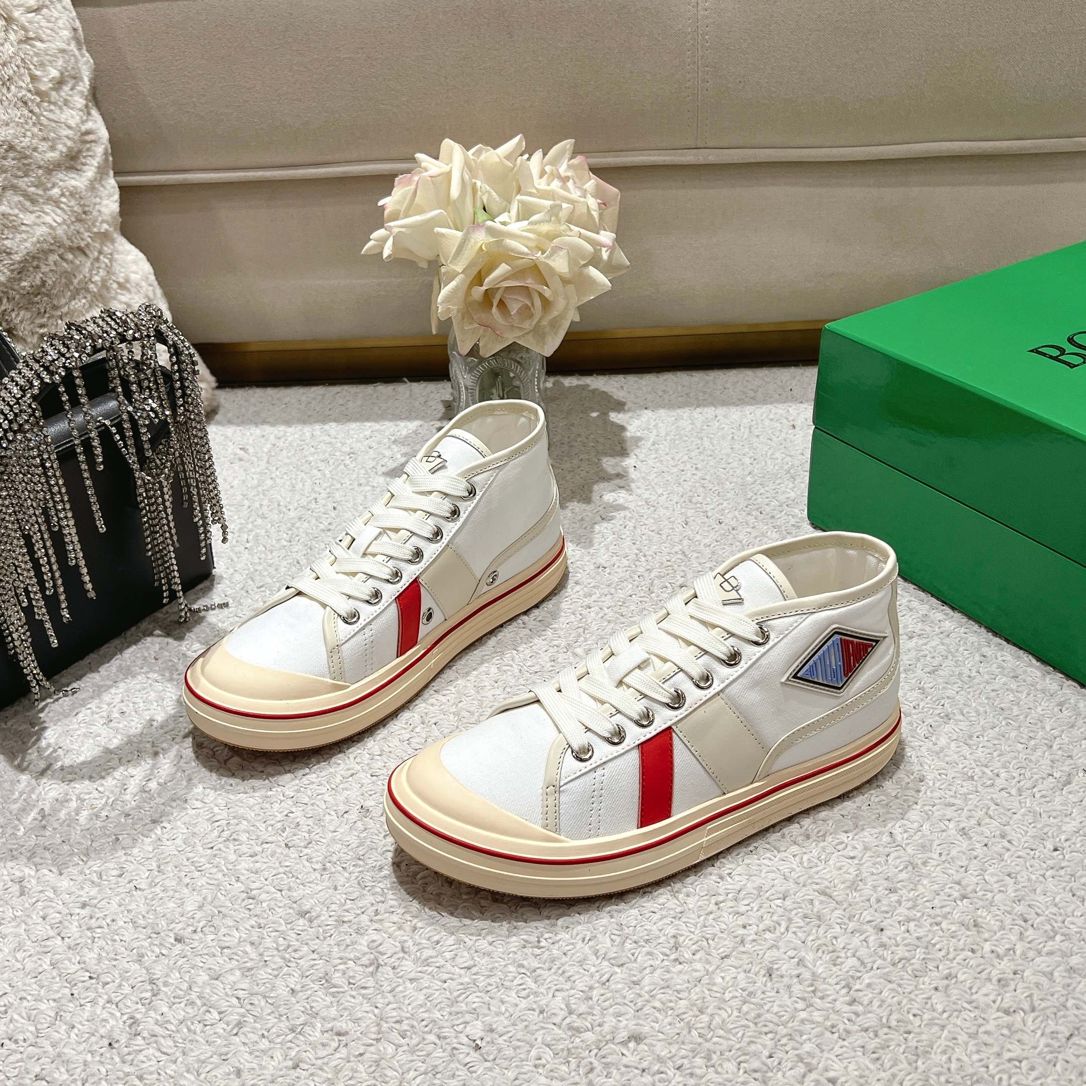 Men's White/Sea Salt Mid-Top Eliot Sneaker