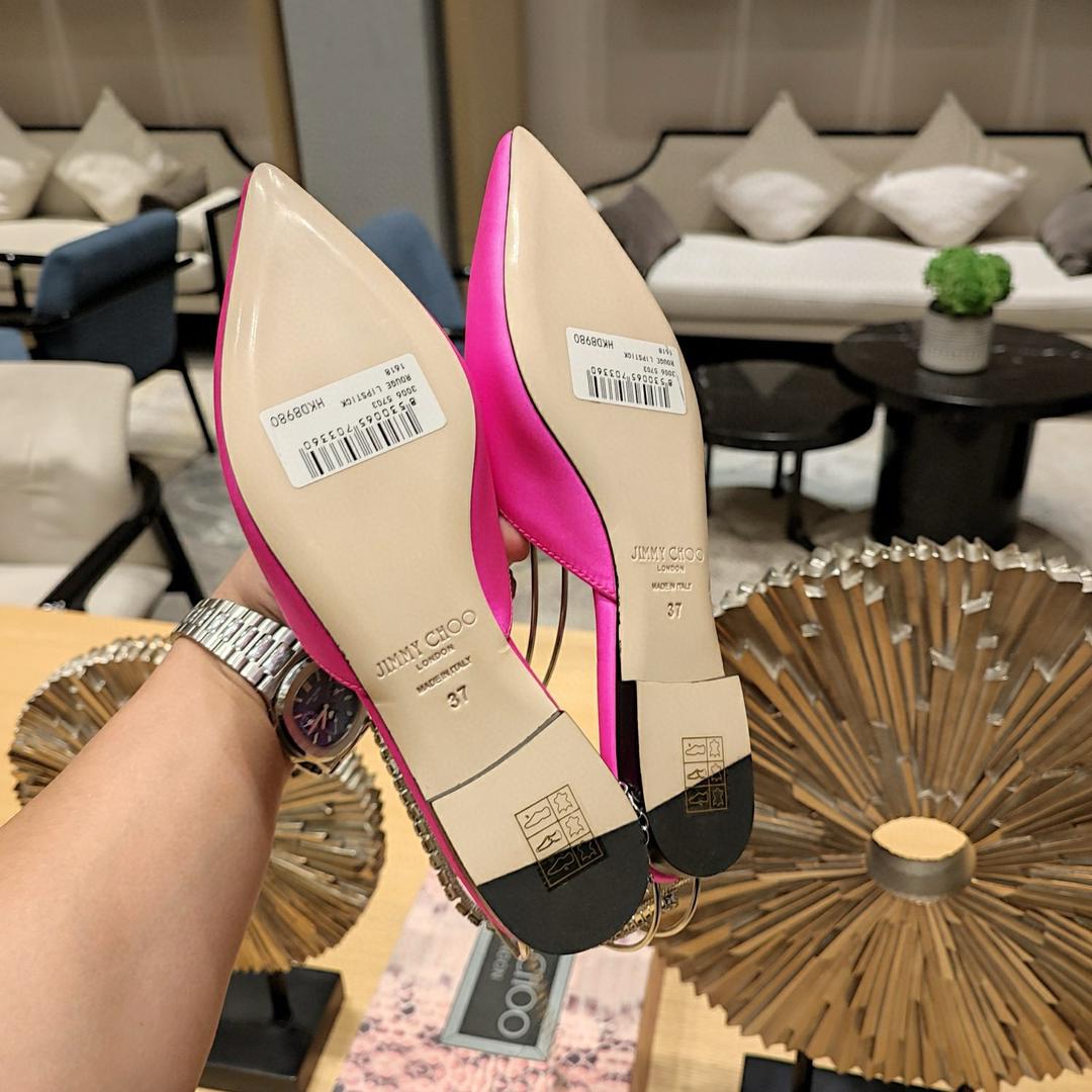 Fuchsia Satin JS Flats