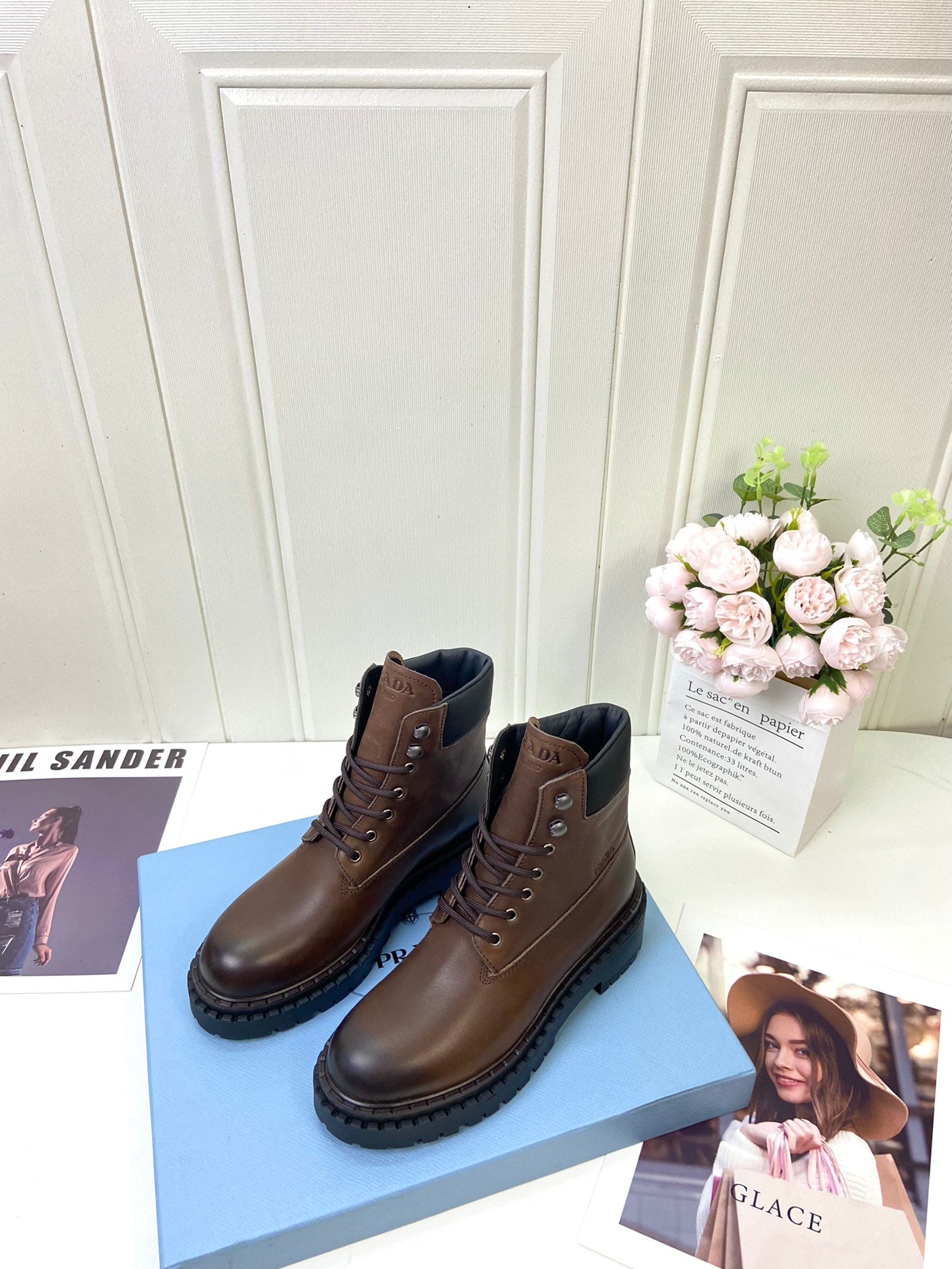 Ebony Leather & Re-Nylon Booties