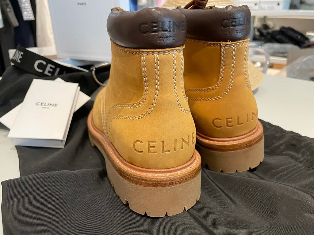 Light tan high lace-up boot