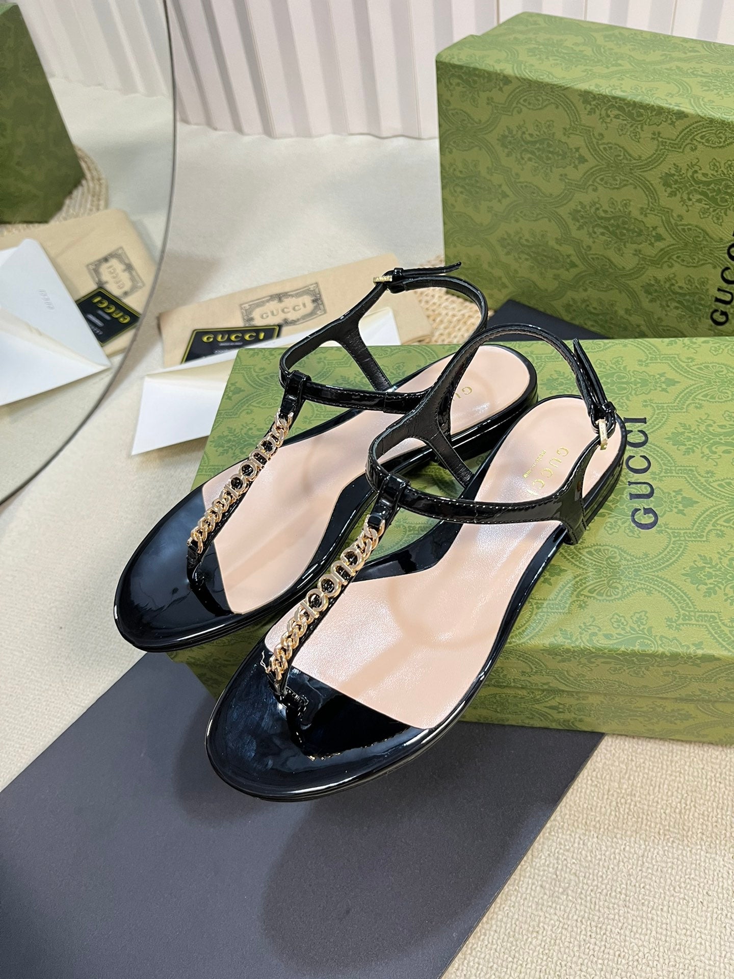 Black GS Thong Sandal