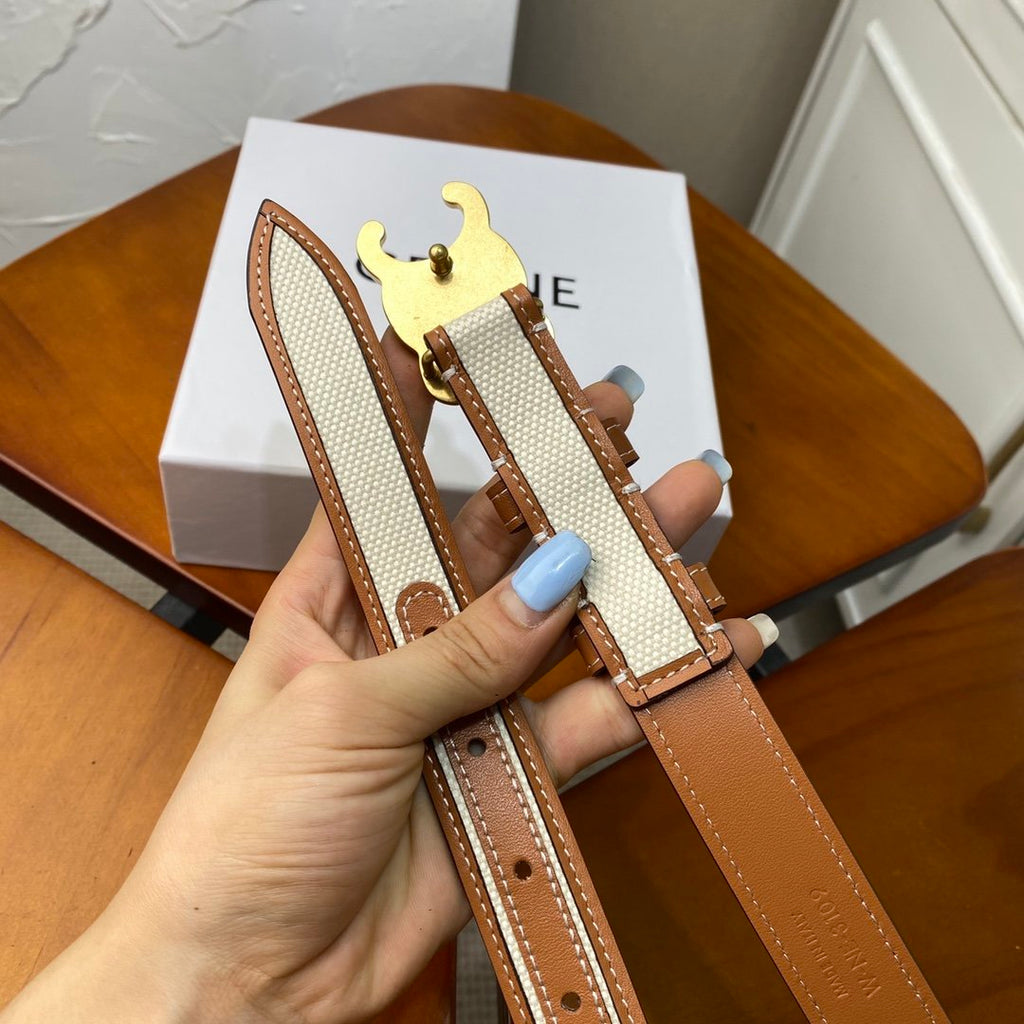 Beige medium triomphe belt