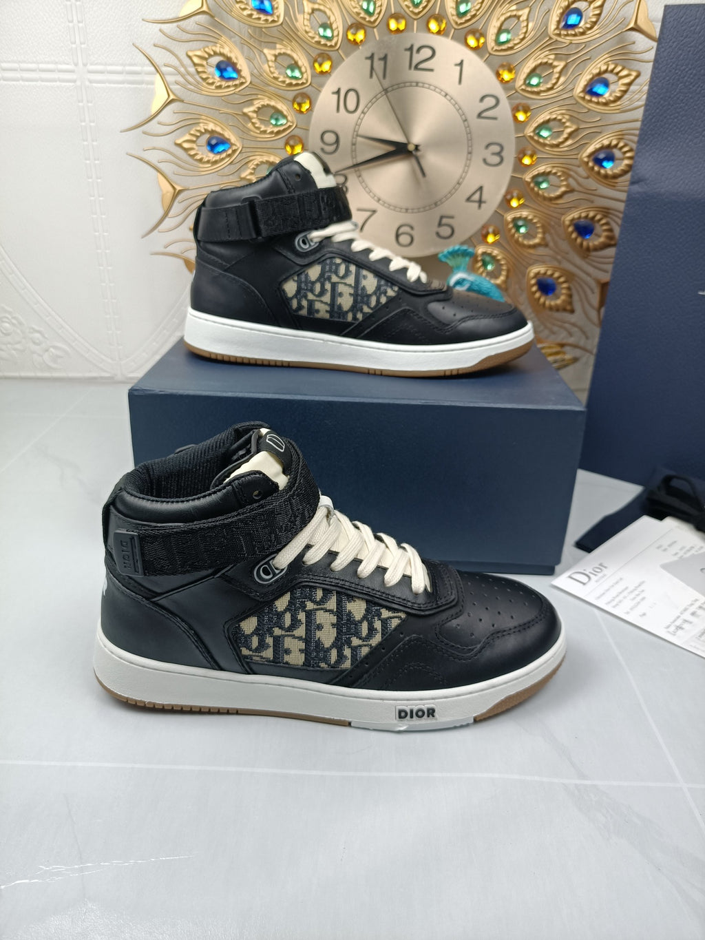 Women's Black DB mid-top sneaker