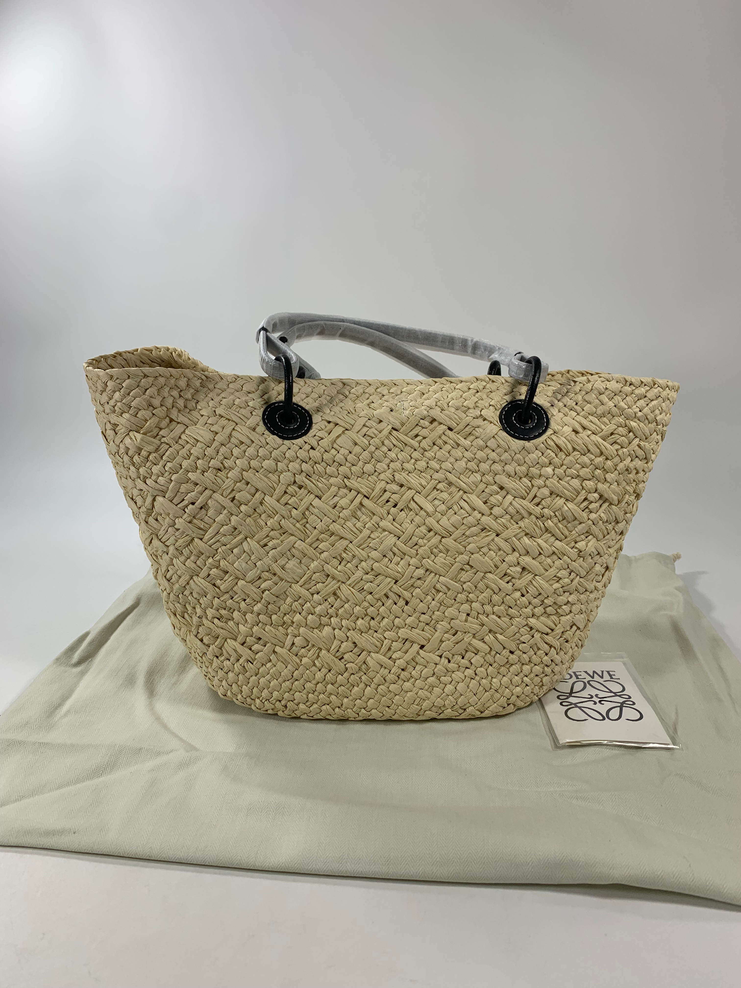 Natural/Black Medium Anagram Basket Bag
