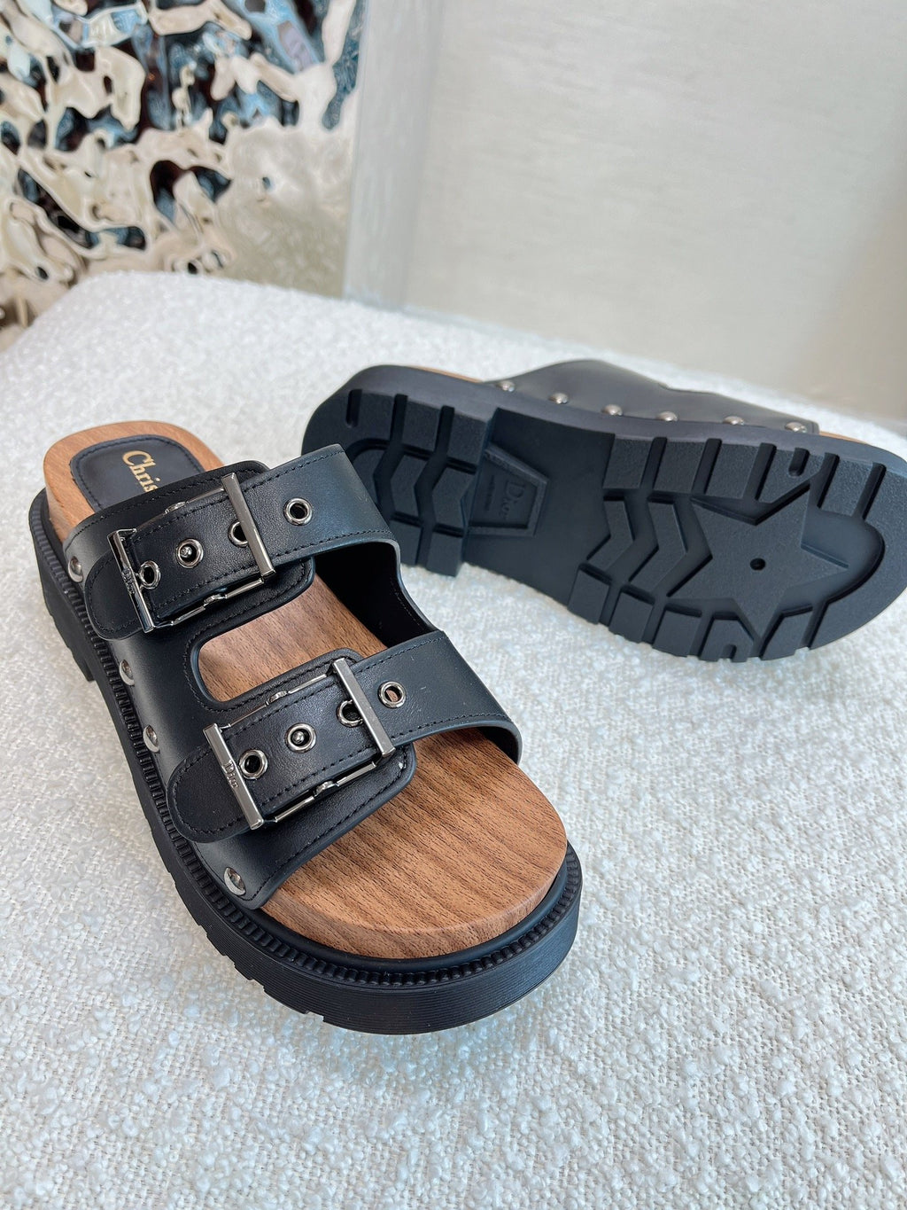 Black DQ strap sandal