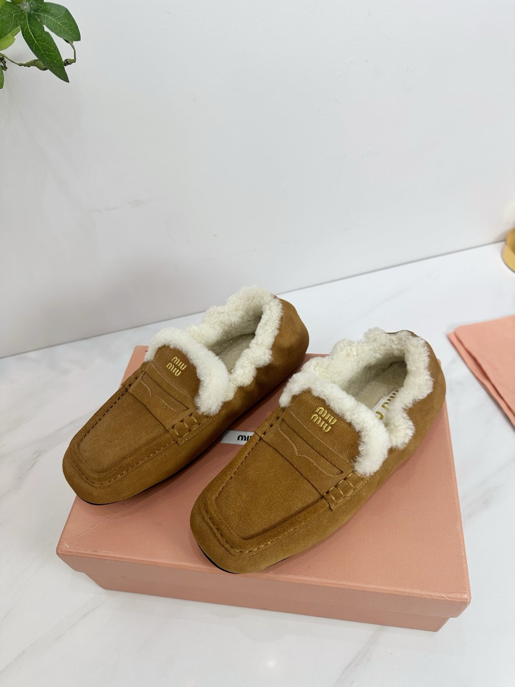 Cocoa Brown Ruches Suede Loafers