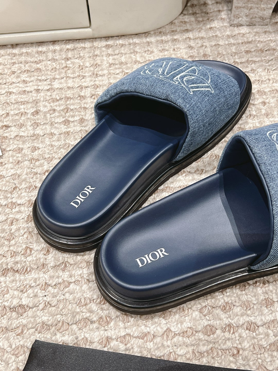 Blue Quilted Denim DA Sandal