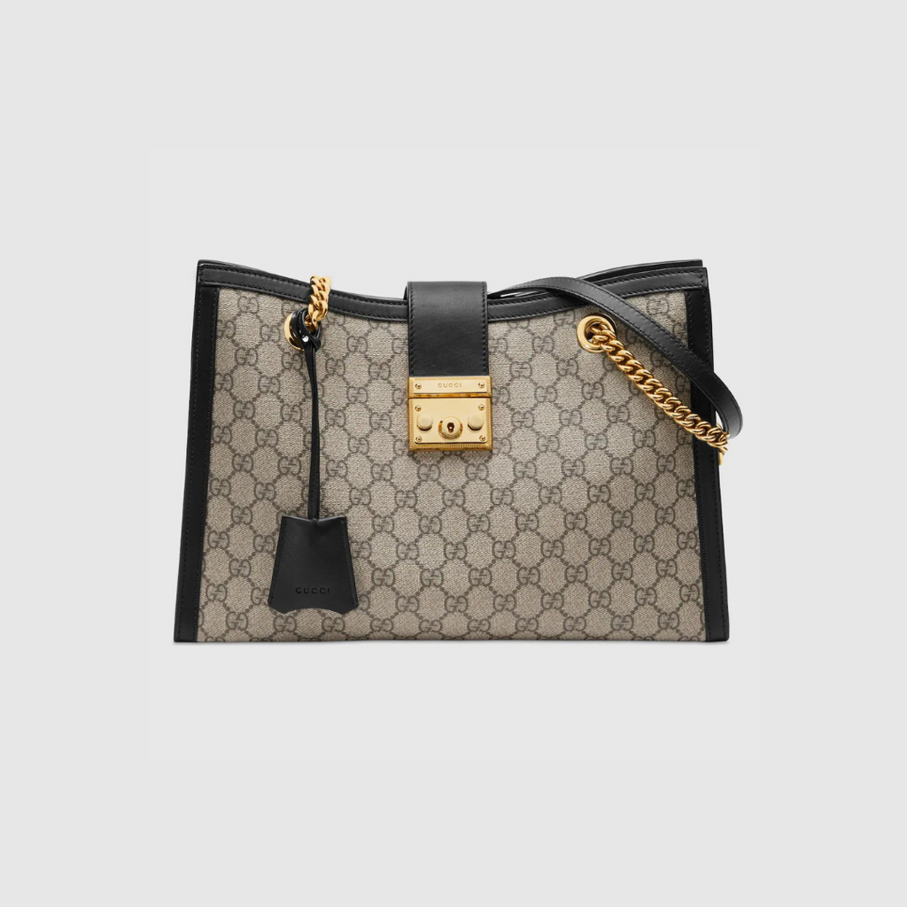 Beige/Black GP Medium Shoulder Bag