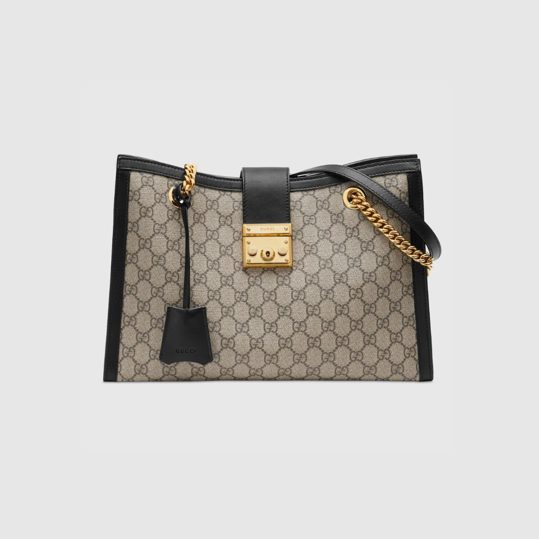 Beige/Black GP Medium Shoulder Bag