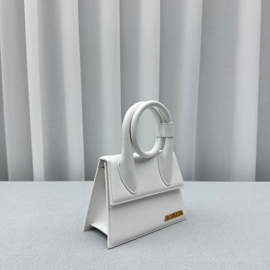 White LC Noeud Coiled Handbag