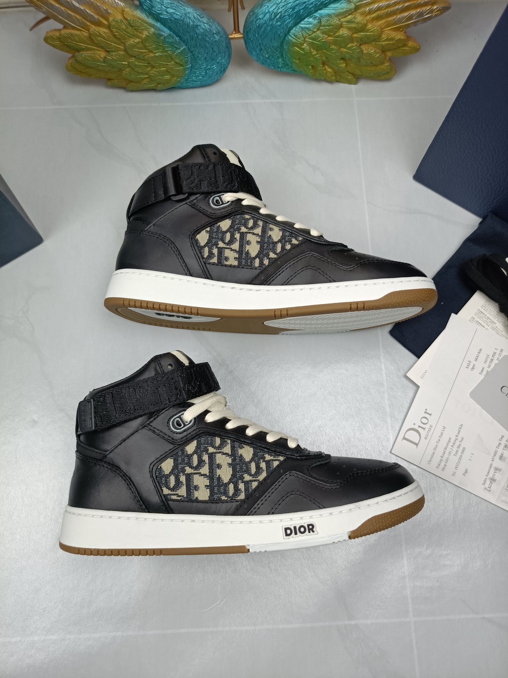 Women's Black DB mid-top sneaker