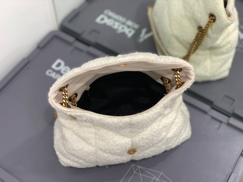 White tweed LP small bag