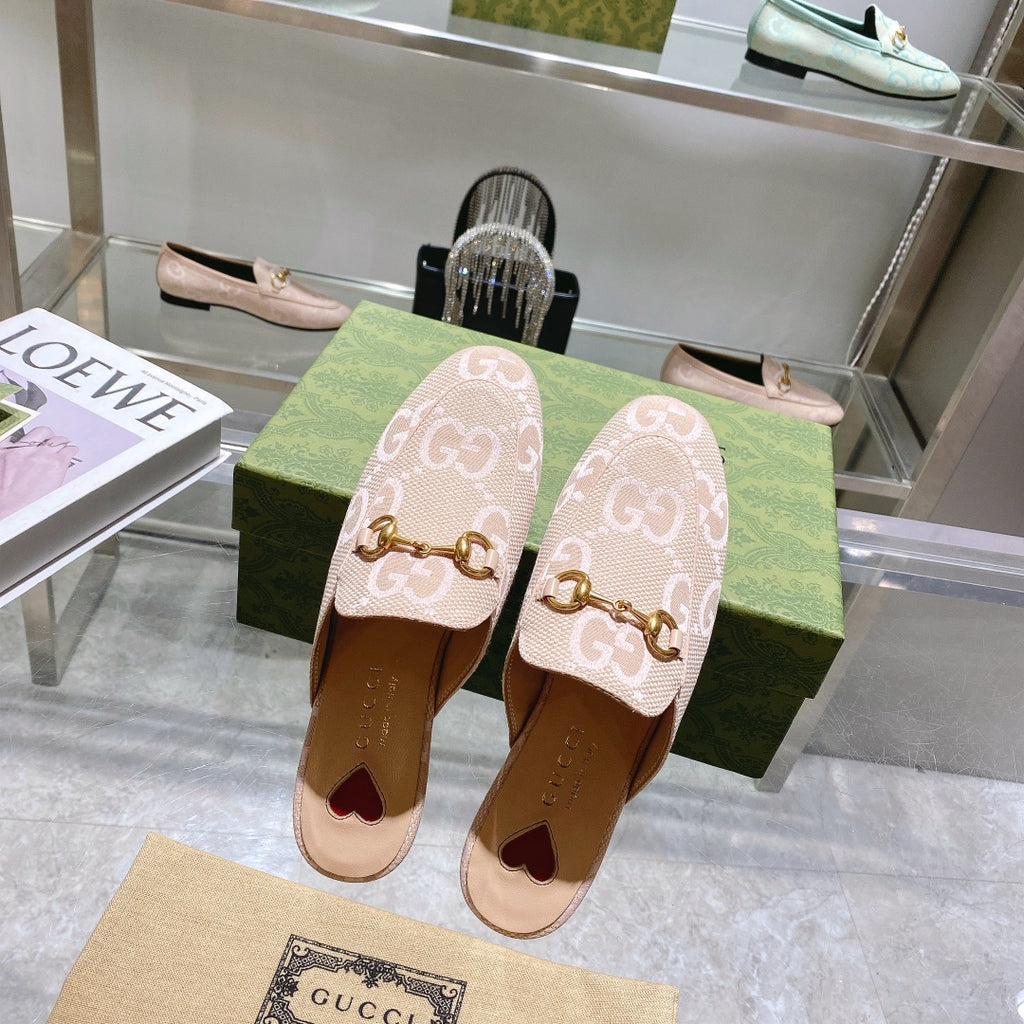 Beige and pink GJ princetown slipper