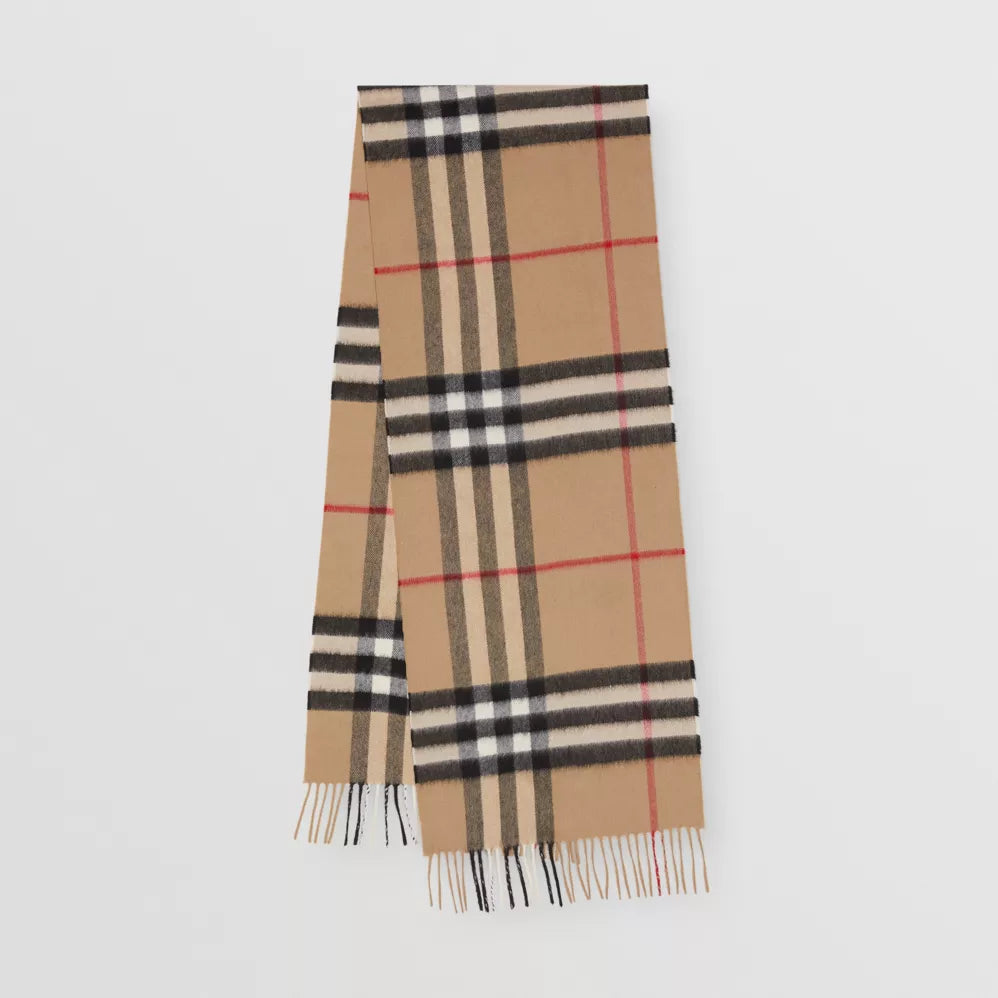 Beige classic TC cashmere scarf