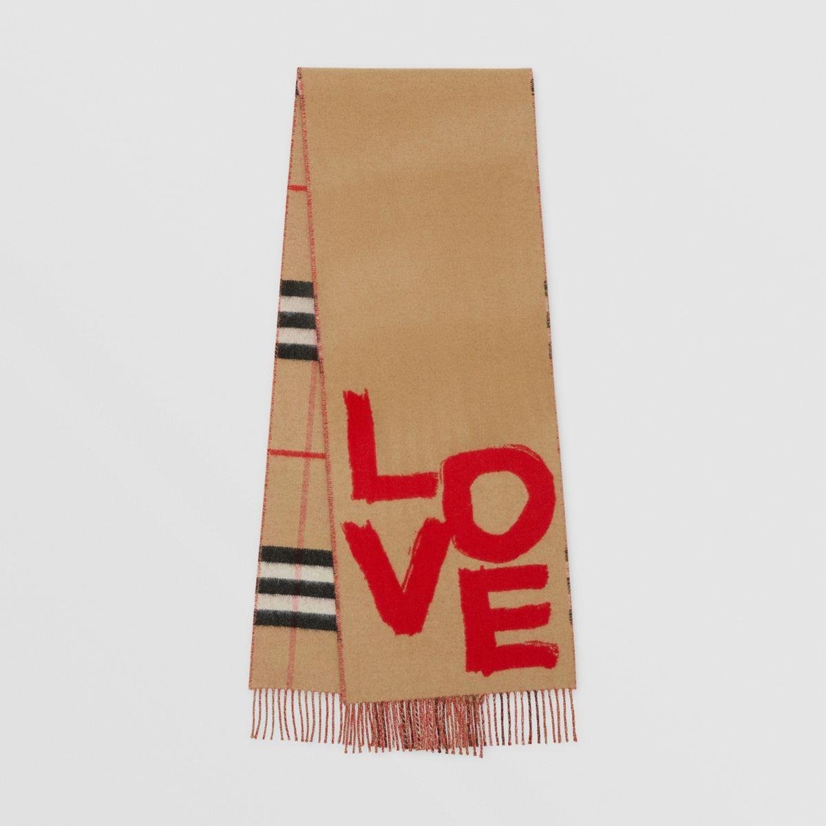 Begie wool love jacquard scarf