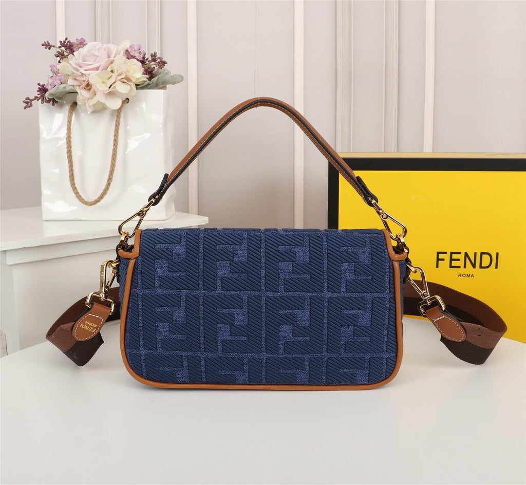 FB medium blue denim bag