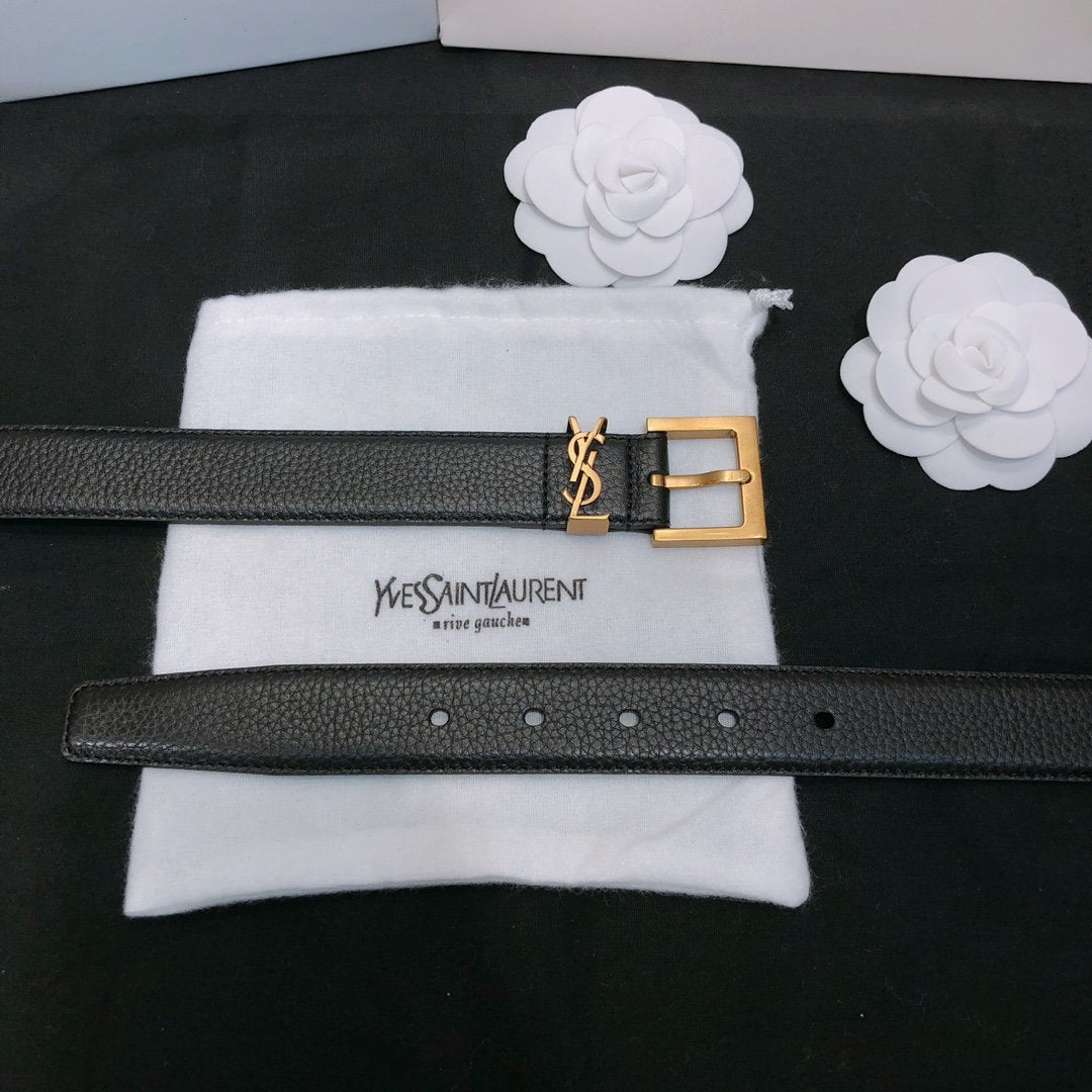 Gold embellished leather belt