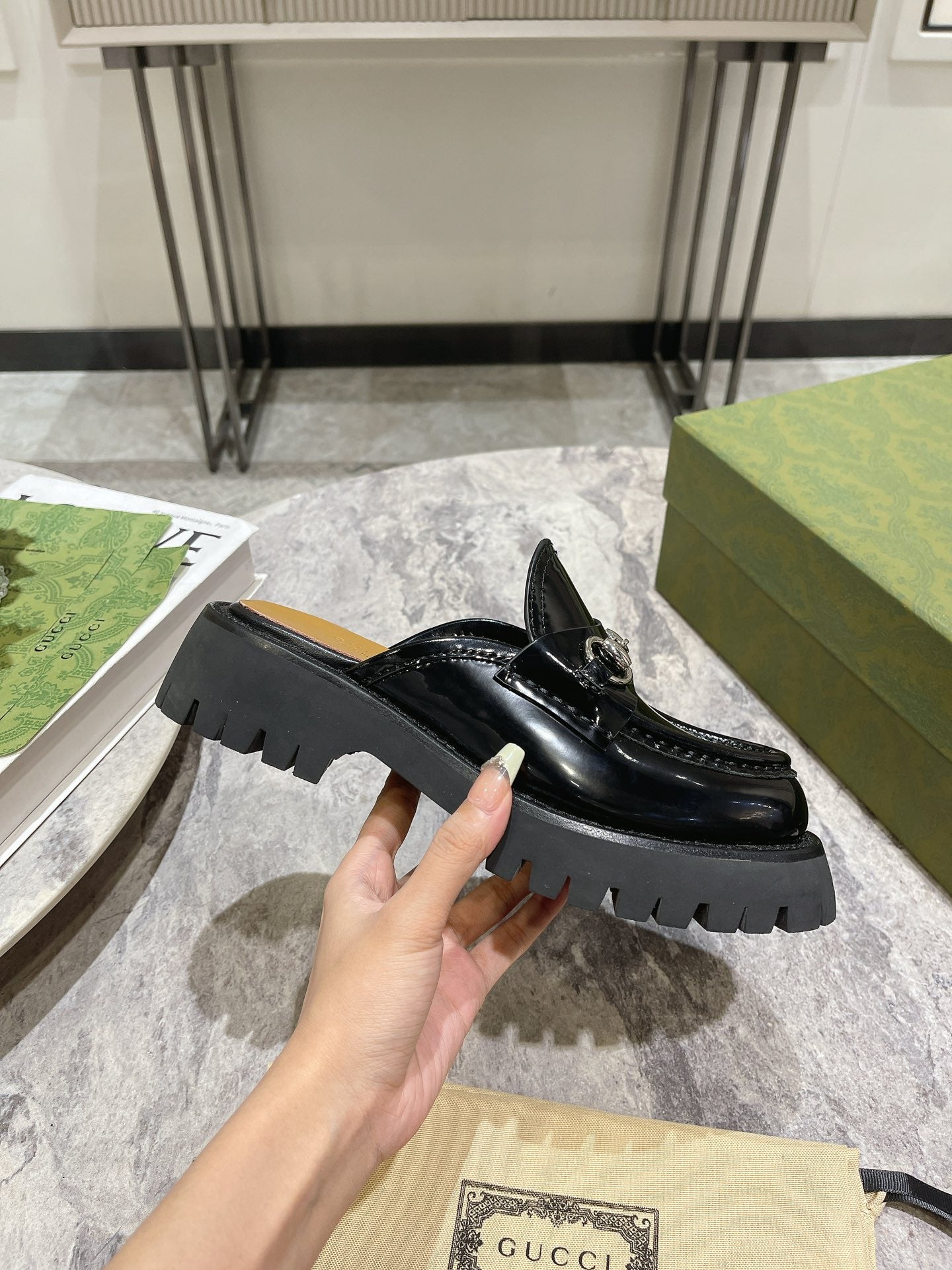 Black GG Mule