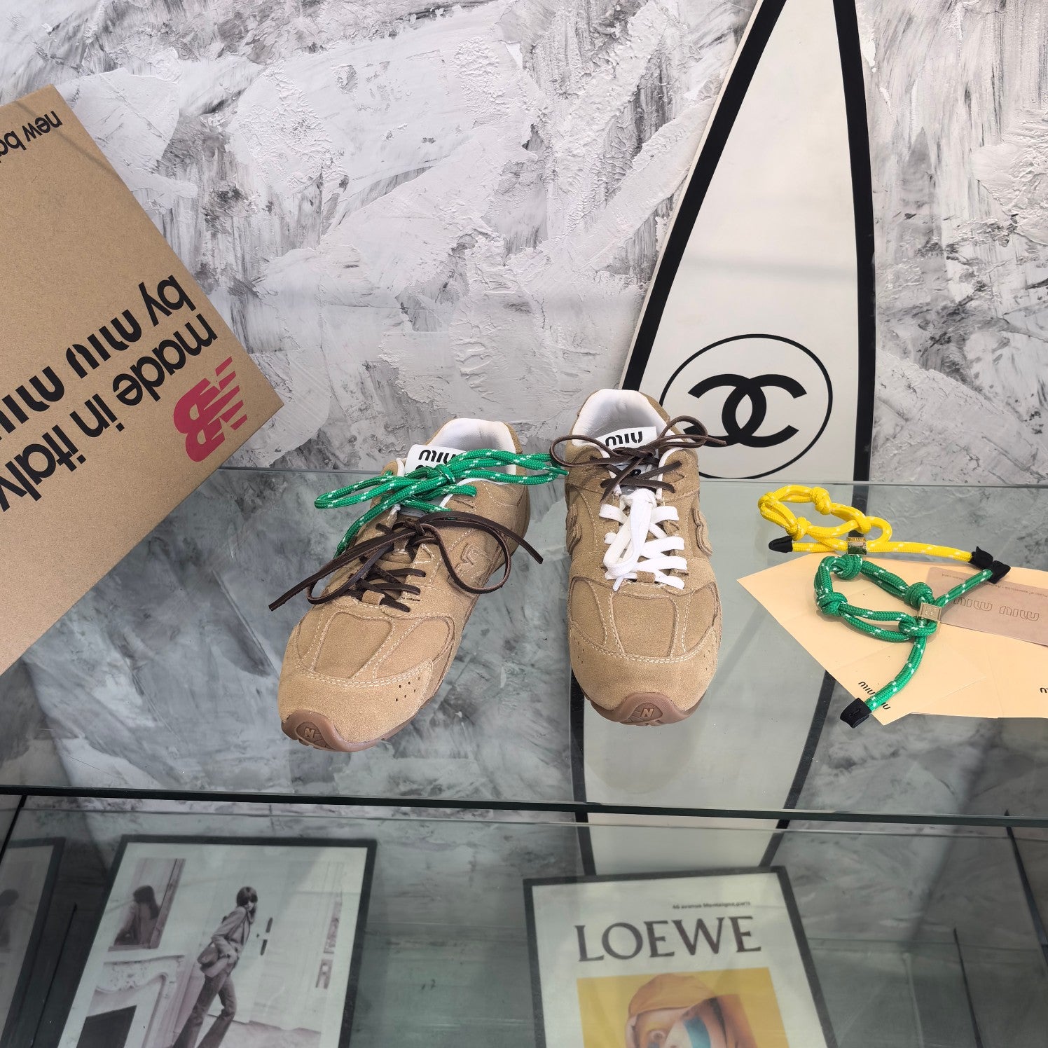 Ecru NxM 530 SL Suede Sneakers