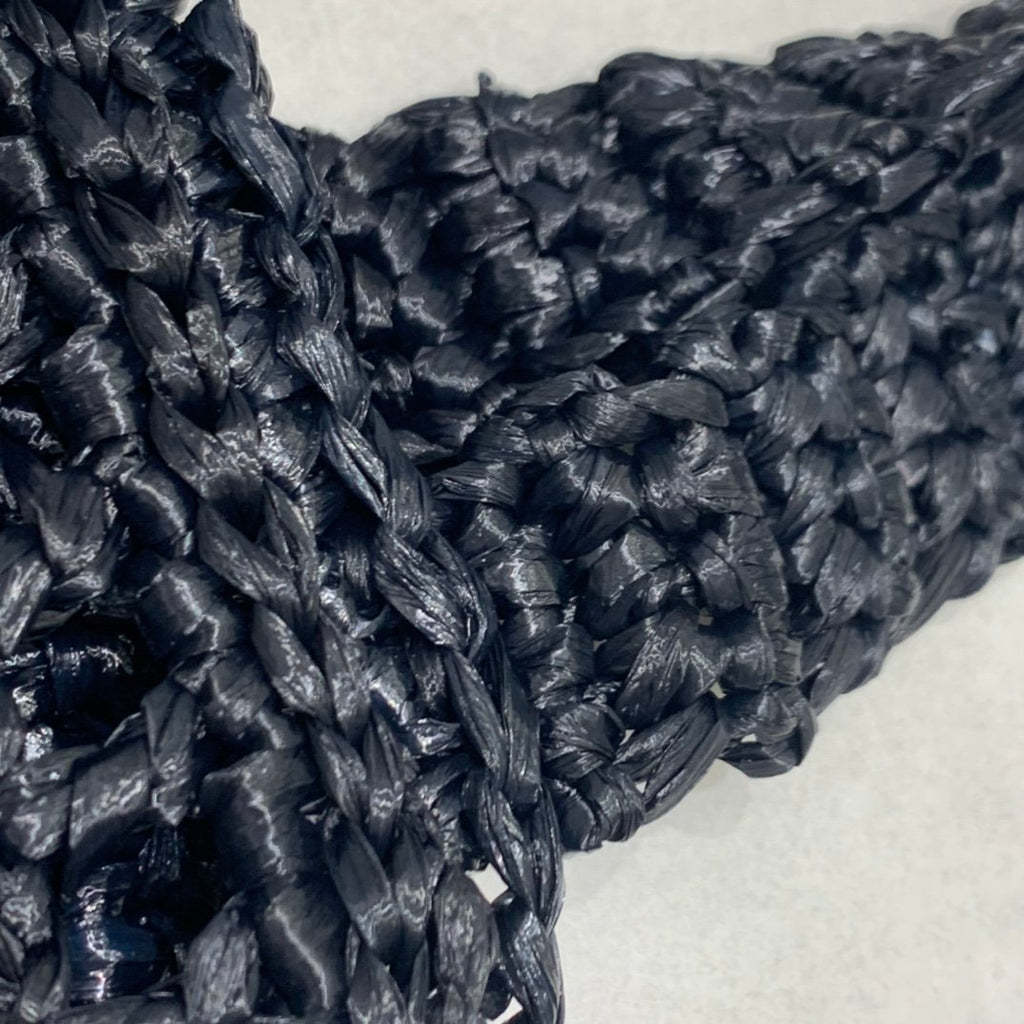 Black raffia tote bag