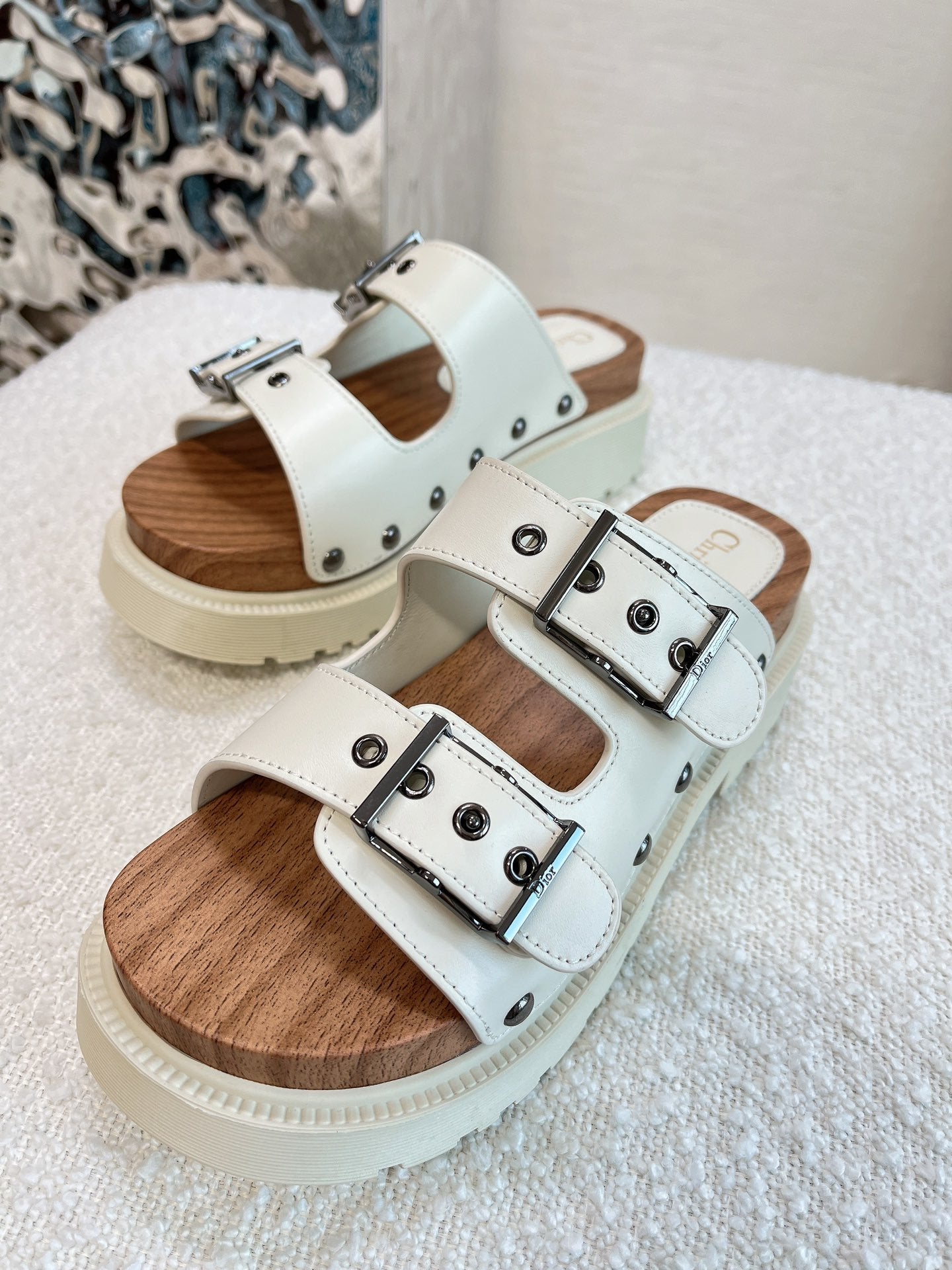 White DQ strap sandal
